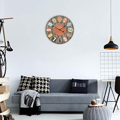 Finebuy Deko Vintage Wanduhr Xxl O 60 Cm London Old Town Metall Bunt Grosse Uhr Rustikal Dekouhr Rund Design Retro Kuchenuhr Kuche Wohnzimmer Amazon De Kuche Haushalt