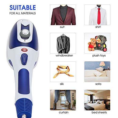 Clothes Steamer Handheld Steam Iron, Travel Mini Size - Safe and Easy to Use for Vertical and Horizontal Ironing with Detachable Brushes for Home and Portable,Red