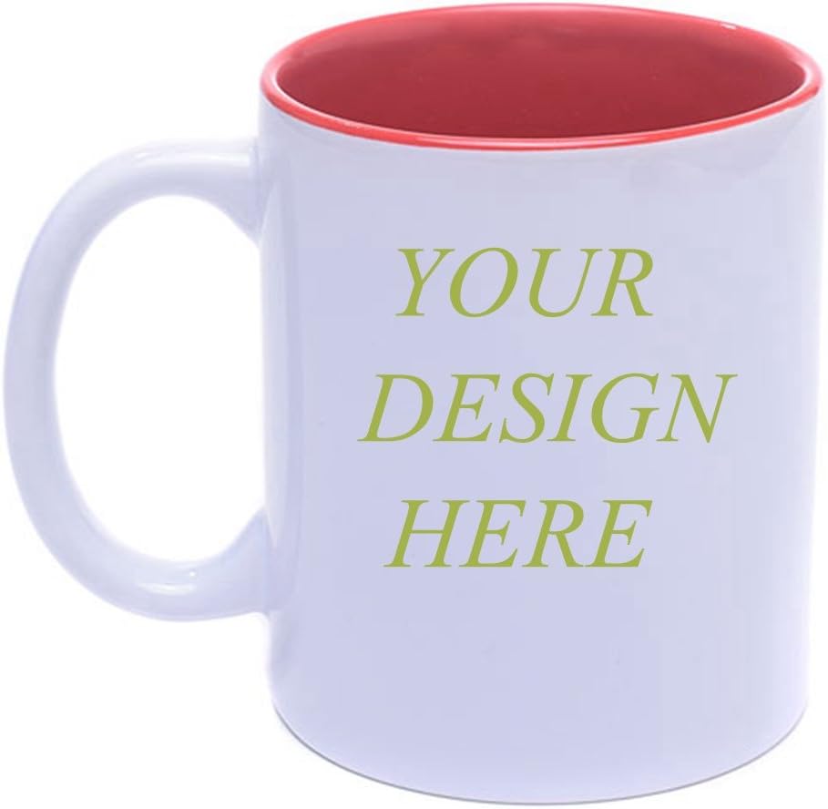 Diy Personalized Coffee Mug Add pictures, logo, or text to Custom Mugs Cups For Gift (Claret White)