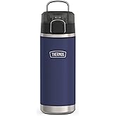 THERMOS ICON SERIES Water Bottle with Spout - 18 Ounce, Navy - Stainless Steel Vacuum Insulated Water Bottle with Lid