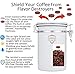 Java Shield White Coffee Container – Airtight Canister with co2 Valve for Freshness – Large Stainless Steel Container with Scoop - Keep Beans and Ground Coffee Fresh Longer – Built-In Calendar Wheel