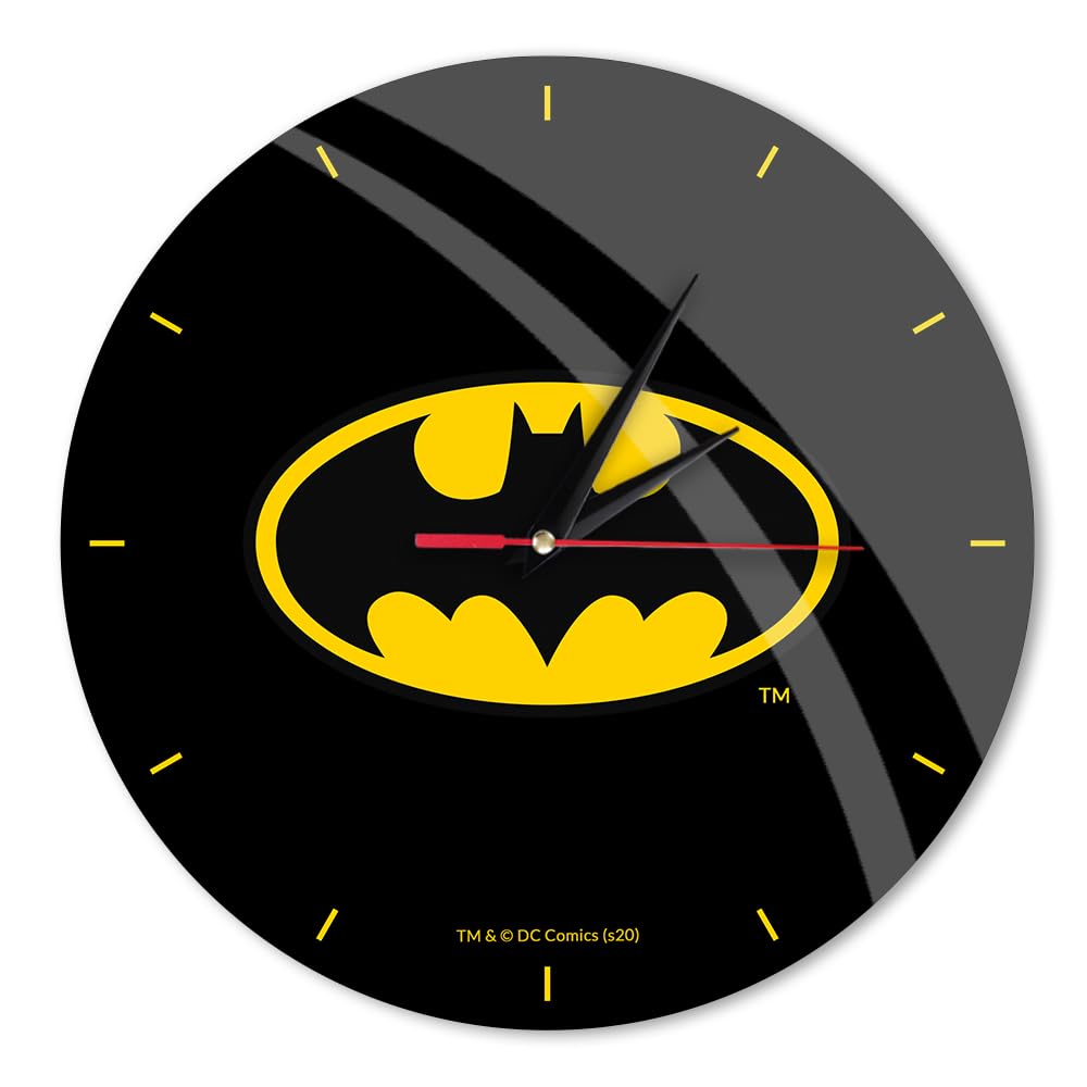 ERT GROUP Original and Officially Licensed DC Wall Clock with Shiny Matte Silent Unique Design, Lacquered Metal Hands, 30.5 cm (12 ")