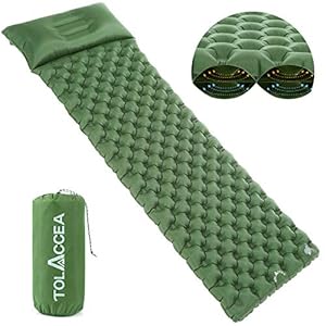 Tolaccea Dubbellaags campingmat opblaasbaar slaapkussen lichtgewicht waterdichte dubbelzijdige campingmatras voor…