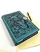 Modern Artisans Hummingbird American-Made Embossed Leather Writing Journal Cover in Teal, 6 x 9-inch + Refillable Hardbound Insert Book