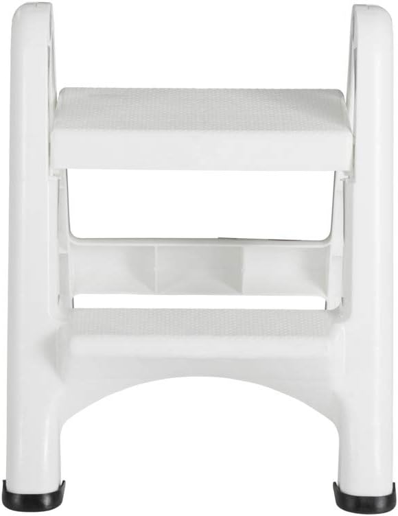 Rubbermaid Two-Step Folding Foot Stool, Small Step Stool, Step Stool for Adults, White: Industrial & Scientific