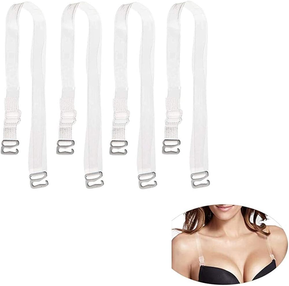 Erstewahls Clear Invisible 4 Pair Replacement Bra Straps Adjustable