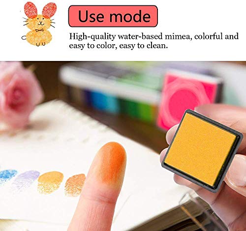 WeLiu Craft Ink Pad Stamps,Washable 20 Colors Rainbow Finger Ink Pad for Kids (Pack of 20)