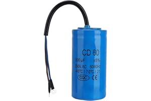 YANMIS Capacitor, AC 250V 200uF 50/60Hz CD60 Blue Motor Capacitor Plastic Run Capacitor with Wire for Motor Air Compressor
