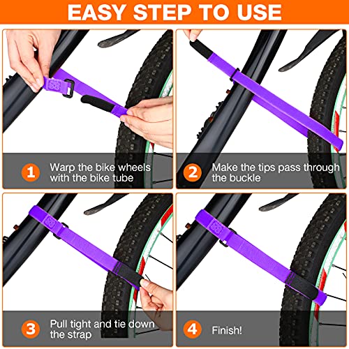 HESTYA 24 Pieces Bike Rack Straps 26 Inches Adjustable Bike Wheel