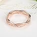BAMOER Rose Gold Plated Eternity Promise Rings Wedding Jewelry 925 Sterling Silver with CZ,Size 8