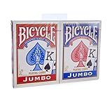 Bicycle Rider Back - Red & Blue Jumbo Index Playing Cards (1-Pack of 2)