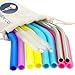 Reusable Silicone Drinking Straws - 12 Pieces Drinking Straws & Metal Stainless Steel Straws Bundle - 30oz and 20oz tumblers compatible Extra Long for Yeti/Rtic/Ozark by PINE KITCHEN CO (Vibrant)