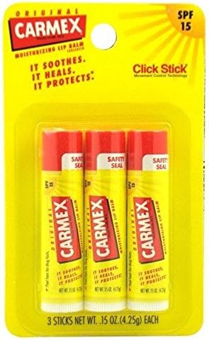 Carmex Lip Balm, Moisturizing, Original, 3 Count (4 PACK)