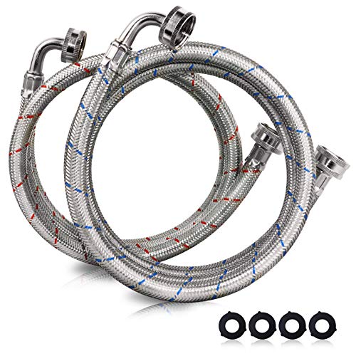 Washing Machine Hoses, 2 Packs 10 FT with 90 Degree, Lead Free Washing