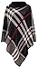 Crazy Girls Women's Checked Knitted Winter Tartan Cape Stylished Ladies Poncho Black