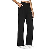 IPMQ Womens Stretchy Dress Pants Straight Wide Leg Work Trousers Business Casual Pull On Office Slacks with Pokets