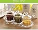 FOLOBE Premium Quality Clear Acrylic condiment set spice box with spoon seasoning salt pepper spice cans kitchen accessories 12x3.94x4.96inches