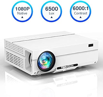 TOPVISION Native 1080P Proyector de video con funda de transporte ...