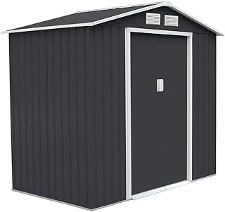 SVITA S100 XL Metall Gerätehaus Verschiedene Größen Geräteschuppen Garten Schuppen Gartenhaus Farbwahl (grau)