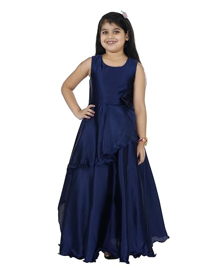 navy blue long frocks