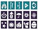 OPHIR Glitter Tattoo Kit - 20 Color Shimmer, 30x Stencils Tattoo Body Art Design Kit for Children, Teenagers & Adults Halloween Party