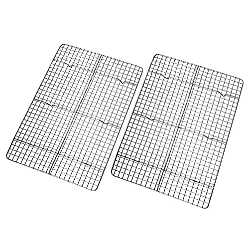 Checkered Chef Cooling Rack Set of 2 Stainless Steel, Oven Safe Grid