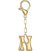 Udolfly Gold Initial Letter Keychains for Women Alphabet Bag Charm for Handbags Keyring Accessories Gifts