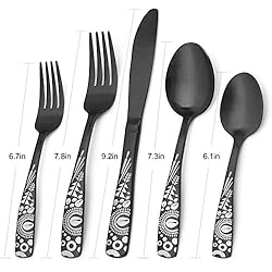Matte Black Silverware Set, Bysta 20-Piece