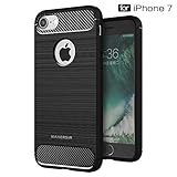 iPhone 7 Case, MAKERSIR Protection From Drops and Scratch Apple iPhone 7 Soft TPU Back Cover Case for iPhone 7 4.7 Inch Only ( Dark Black )