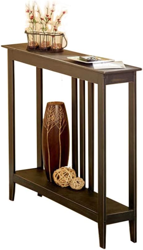 TG888 - Mesa de Entrada para Pasillo (Madera, Estrecha), Color Negro