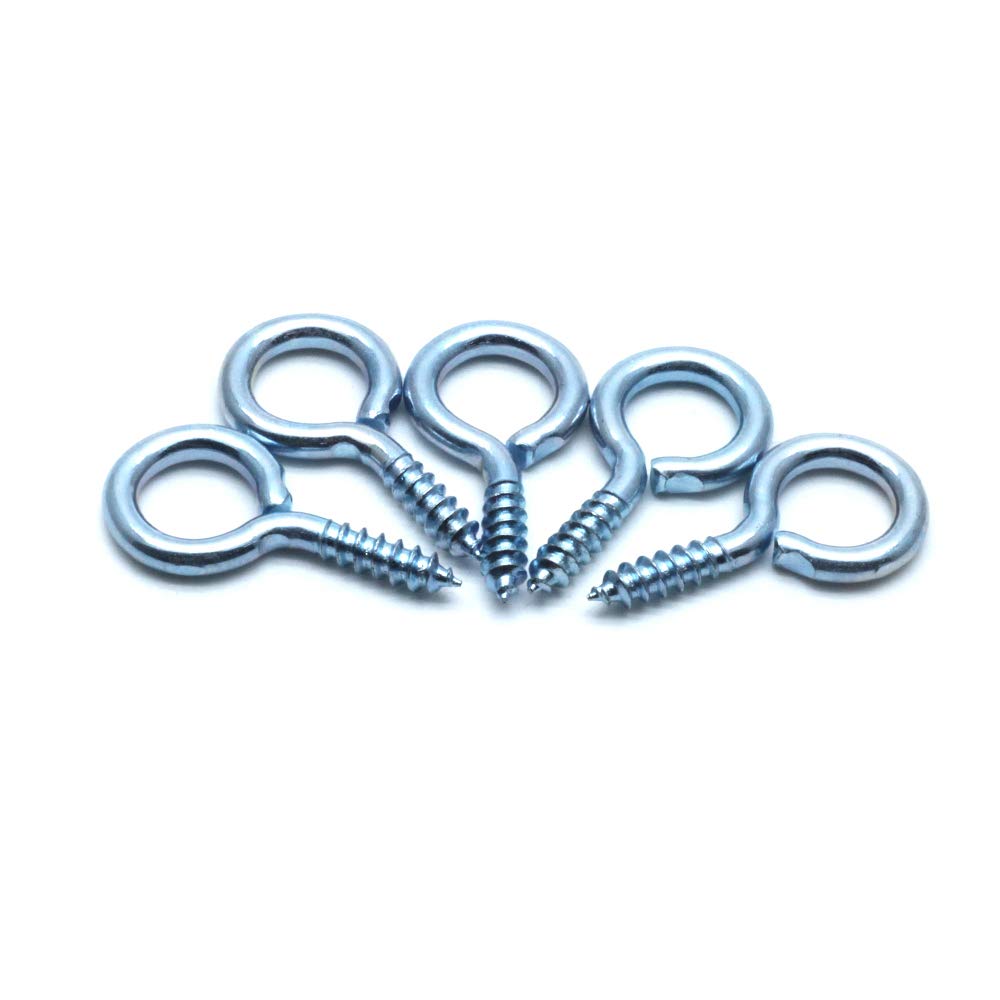 Sscon 200pcs Screw Eyes 0.75 Inch Eye Shape Screws Eye Hooks Self-Tapping Screws Hanging Hooks Eeybolt Ring Zinc Plated