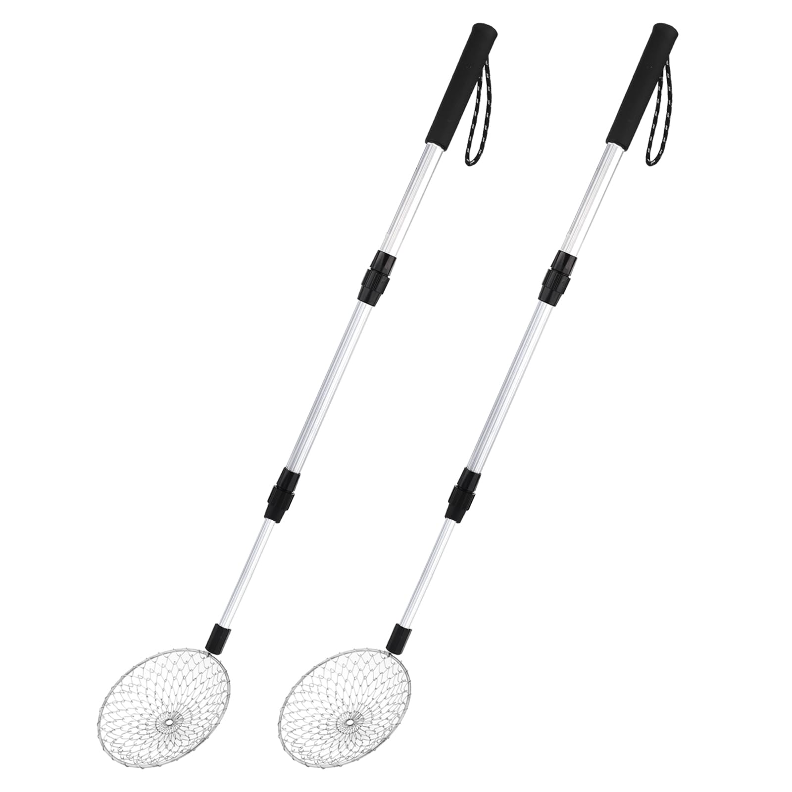 KINBOM 2pcs Beach Scoop Shovel and Sand Sifter Tool, Shell Scoop with 21.7 Inch-40.2 Inch Extra Long Adjustable Handle Pet Cat Litter Scoop for Collecting Seashell, Rocks (5.5 Inch Spoon Head)