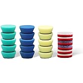 SPTA Mini Polishing Pads Set, 21 Pcs 2 inch/50mm Sponge Polishing Pads and Wool Buffing Pads, Car Foam Detail Polishing Pad Kit Mix Color for Car Detail Polishing and Waxing, Small Area Polishing