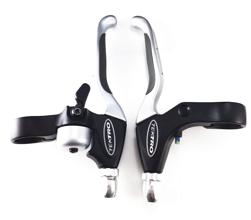 Tektro CL535RT+CL530RS MTB BMX HYBRID Brake Lever Silver With Bell/Rubber grip