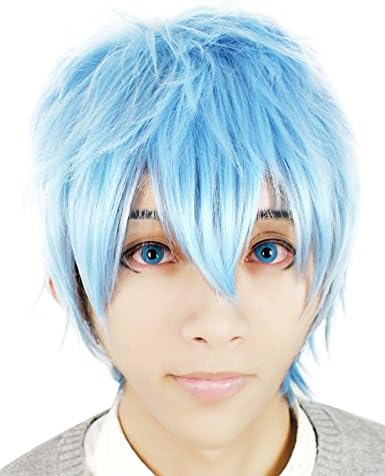 Nuoqi Anime Kuroko Tetsuya Short Light Blue Fluffy Cosplay Hair Wig