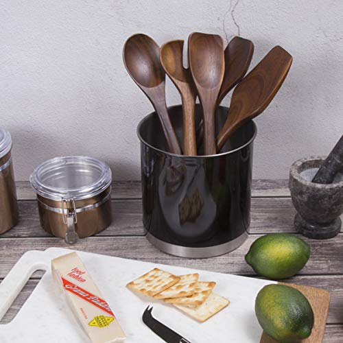 Creative Home Heavy Gauge Stainless Steel Tool Crock Utensil Flatware