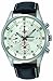 Seiko Men's SNDC87P2 Leather Synthetic Analog with White Dial Watch