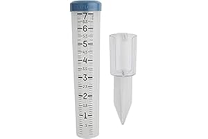 Taylor Capacity Break and Freeze Proof Flexible Silicone Rain Gauge, Measure and Monitor Precipitation, Easy to Read for Backyard, Patio, Garden, and Lawn, Post Mount or Ground Stake, 7-inch, Teal