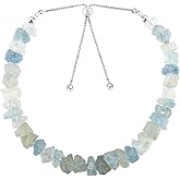ZEMBIENCE Natural Raw Gemstones Bolo Bracelet, Rough Stones, Silver Plated, August Birthstone, Healing Crystals, Women Jewelry Adjustable Chain, Handmade, Christmas Gift