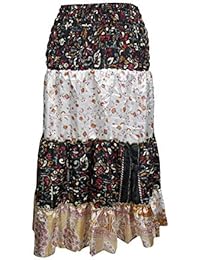 Women's Hippy Boho Beach Skirt Printed Recycled Coverup Hippie Chic S/M