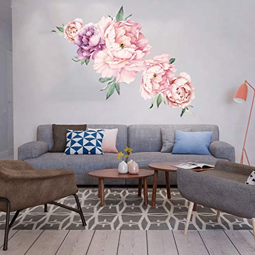 image for Fine Rose Flowers Wall Sticker,Peony Rose Flowers Wall Sticker Art Nur