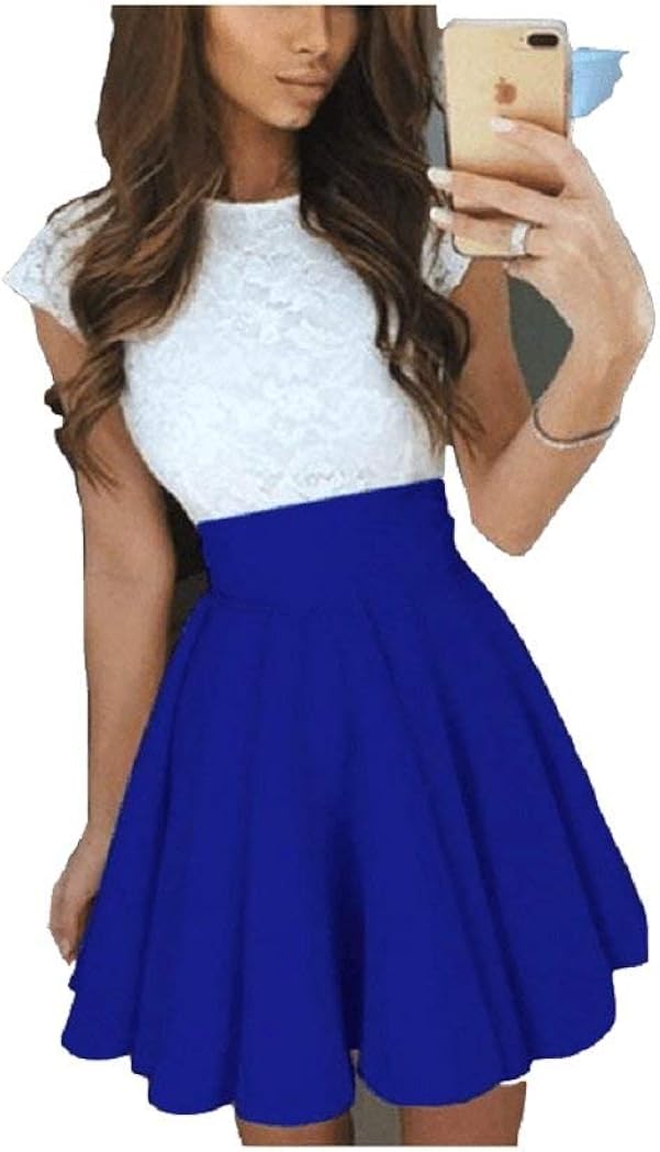 GORGLITTER Damen Spitzen Maxirock - Eleganter A-Linie Rock Mit Blumenmuster