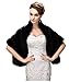 CHITONE Women's Faux Fur Wrap Cape Stole Shawl Shrug for Wedding/Party/Show
