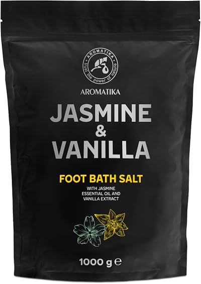AROMATIKA Foot Bath Salt Jasmine Vanilla 1000g Pedicure Soak Sea Salt Foot Care