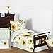 Sweet Jojo Designs Yellow, Green and White Sunflower Boho Floral Girl Baby or Toddler Nursery Fitted Crib Sheet - Farmhouse Watercolor Flower
