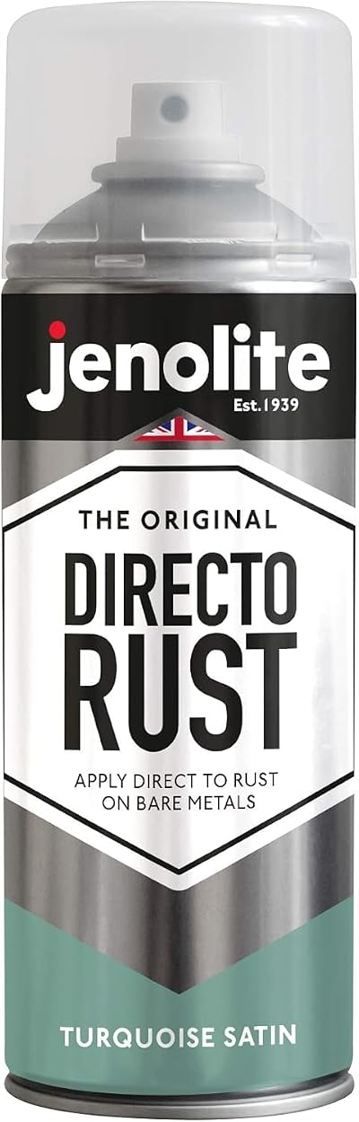 Jenolite Directorust Turquoise Blue Satin Spray Paint 400ml Direct To Rust