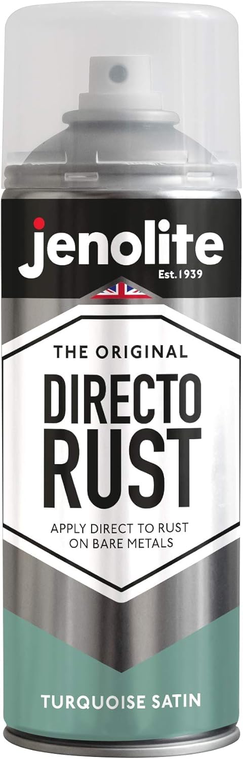 JENOLITE Directorust Turquoise Blue Satin Spray Paint, 400ml, Direct To Rust, Multi-Surface, RAL 6034