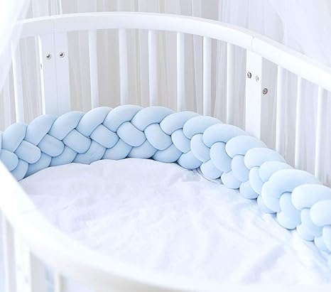 blue crib bumper