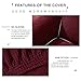 CHUN YI 2 Piece Stretch Jacquard Wing Chair Cover, Wing Back Wingback Armchair Chair Slipcovers with Arms Spandex Fabric Sofa Covers Furniture Protector(Wine-1)
