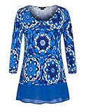 Chicwe® Womens Floral Printed Plus Size Tunic Top with Chiffon Hem